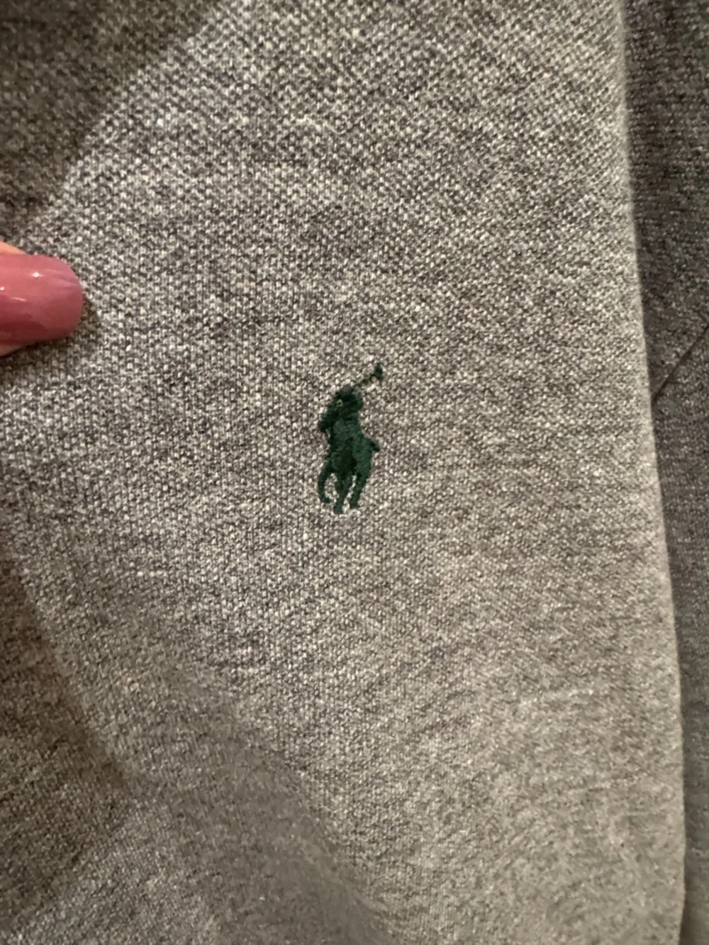 Ralph Lauren Gray Long-Sleeve Polo with Green Pony